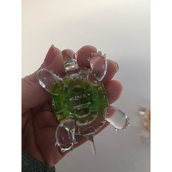Lenox Crystal Mini Turtle Figurines Set of 3 - Purple Orange Green - Picture 8 of 11